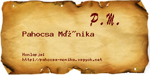 Pahocsa Mónika névjegykártya