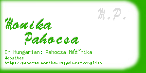 monika pahocsa business card